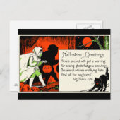Vintages Halloween-Grußkind Postkarte (Vorne/Hinten)