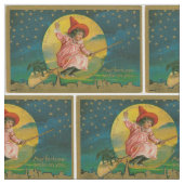 Vintages Halloween-Hexe-Gewebe Stoff (Nahaufnahme)