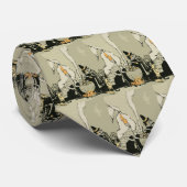 Vintages Halloween, Hexe mit Cauldron und Katzen Krawatte (Gerollt)