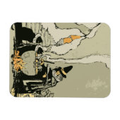 Vintages Halloween, Hexe mit Cauldron und Katzen Magnet (Horizontal)