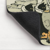 Vintages Halloween, Hexe mit Cauldron und Katzen Mousepad (Ecke)