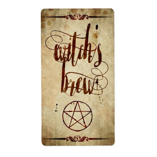 Vintages Halloween-Hexenbrauenlabel (Vorne)