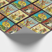 Vintages Halloween Hexenkatze und Kürbiskürz Geschenkpapier (Ecke)