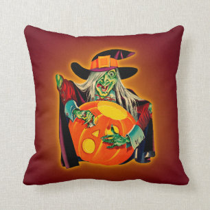 Vintages Halloween-Hexenkissen Kissen