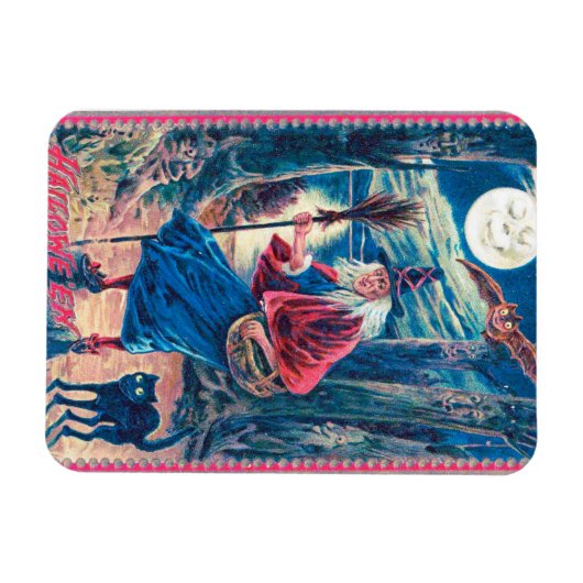 Vintages Halloween Hexenmagnet Magnet (Horizontal)