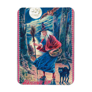 Vintages Halloween Hexenmagnet Magnet