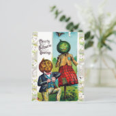 Vintages Halloween Holiday Kürbis Postkarte (Stehend Vorderseite)