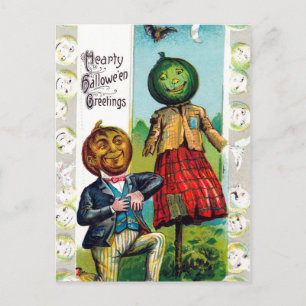 Vintages Halloween Holiday Kürbis Postkarte