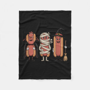 Vintages Halloween Hotdog Vampire Hexenmummy Fleecedecke