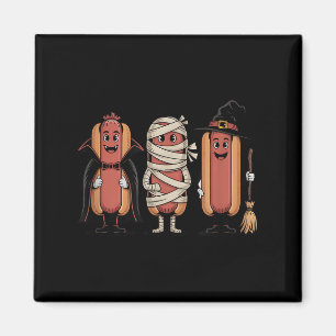 Vintages Halloween Hotdog Vampire Hexenmummy Magnet
