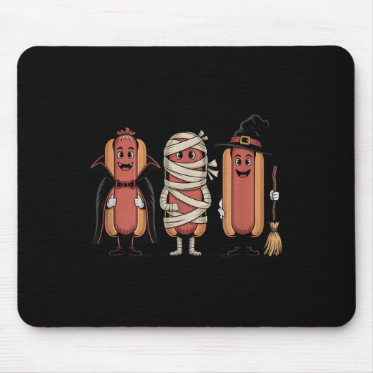Vintages Halloween Hotdog Vampire Hexenmummy Mousepad (Vorne)