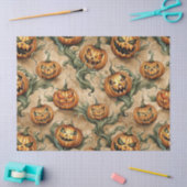 Vintages Halloween-Jack-O-Lantern-Weinmuster Seidenpapier (Basteln)