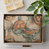 Vintages Halloween-Jack-O-Lantern-Weinmuster Seidenpapier (Geschenk)