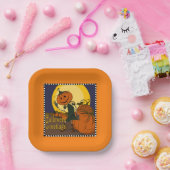 Vintages Halloween-Jackolantern-Party Pappteller (Party)