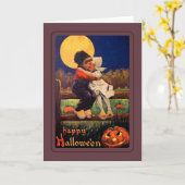 Vintages Halloween Karte (Gelbe Blume)