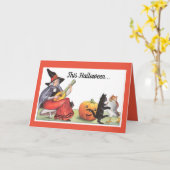 Vintages Halloween Karte (Gelbe Blume)