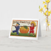 Vintages Halloween Karte (Gelbe Blume)