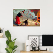 Vintages Halloween-Katzendekor Poster (Heimbüro)