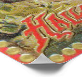 Vintages Halloween-Katzenfledermaus-Party-Poster Poster (Ecke)