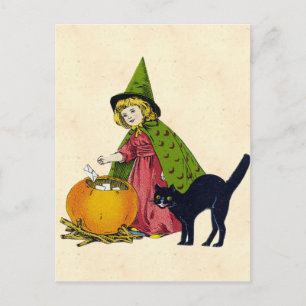 Vintages Halloween-Kind Postkarte