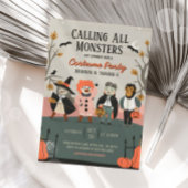 Vintages Halloween-Kinderkostüm-Party Einladung