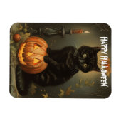 Vintages Halloween Kitten Flexible Magnet (Horizontal)