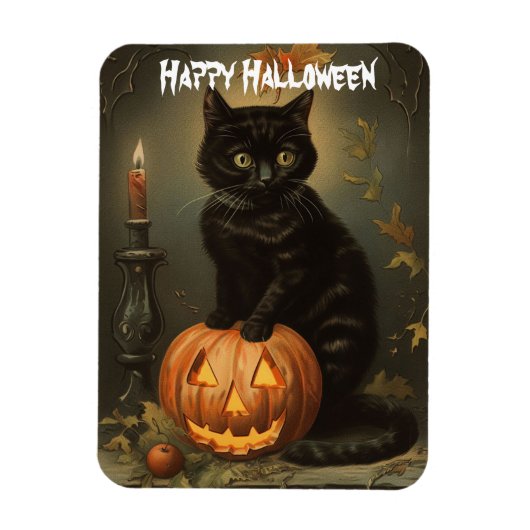 Vintages Halloween Kitten Flexible Magnet (Vertikal)