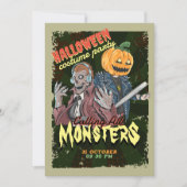 Vintages Halloween-KostümParty Einladung (Vorderseite)