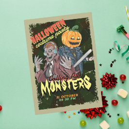 Vintages Halloween-KostümParty Einladung