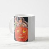 Vintages Halloween-KostümParty Kaffeetasse (Vorderseite Links)