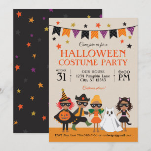Vintages Halloween-Kostümskandal Party Dark Skin Einladung