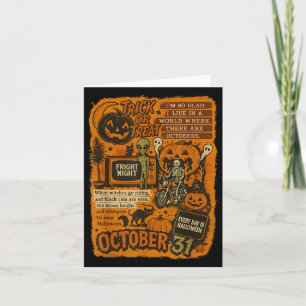 Vintages Halloween Kunstangebot 31. Oktober Karte