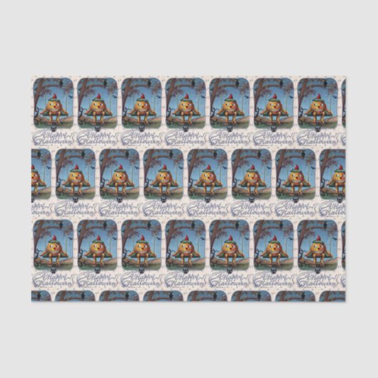 Vintages Halloween-Kürbis-Partygewebe Seidenpapier (Vorderseite)