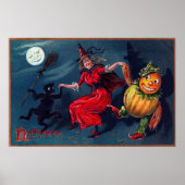 Vintages Halloween-Kürbisposter Poster (Vorne)