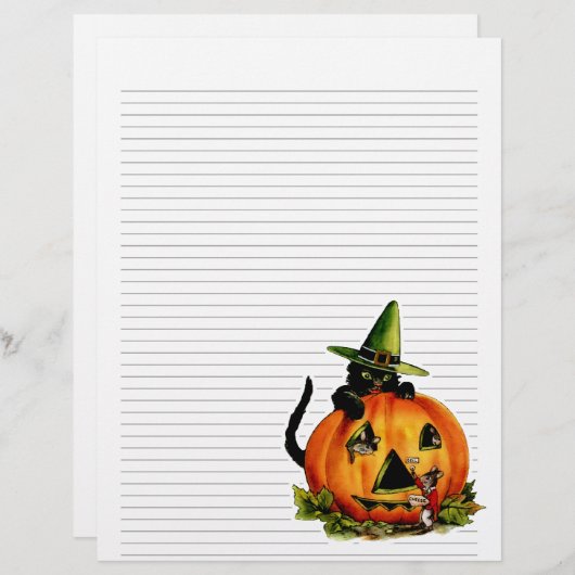 Vintages Halloween-Letterhead-Geschirr (Vorne/Hinten)
