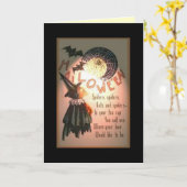 Vintages Halloween "Liebebann " Karte (Gelbe Blume)