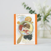 Vintages Halloween Lore und Zauber Postkarte (Stehend Vorderseite)