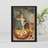 Vintages Halloween-Mädchen in Pumpkin (Stehend Vorderseite)