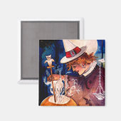 Vintages Halloween Magnet (Vorderseite/Rückseite)