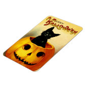 Vintages Halloween-Magnet mit Black Cat & Pumpkin Magnet (Linke Seite)