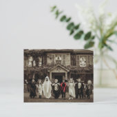 Vintages Halloween mit Kindern in Kostümen Postkarte (Stehend Vorderseite)