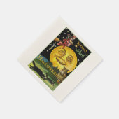 Vintages Halloween-Mondschauspiel Serviette (Ecke)