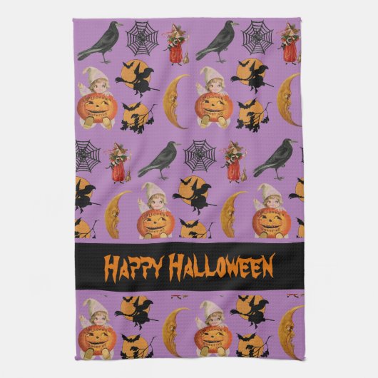 Vintages Halloween-Muster dekorative Küche Geschirrtuch (Vertikal)