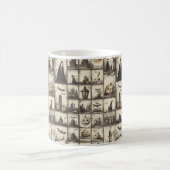 Vintages Halloween-Muster mit Sepia Kaffeetasse (Mittel)