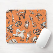 Vintages Halloween-Muster Mousepad (Mit Mouse)