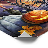 Vintages Halloween Night Bat Poster (Ecke)