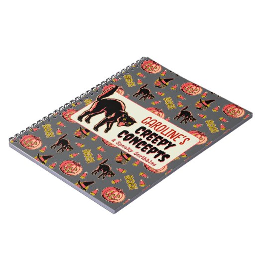 Vintages Halloween-Notebook Notizblock (Linke Seite)