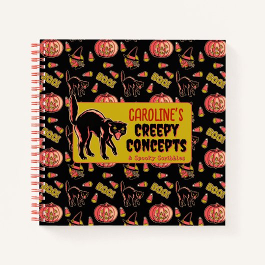 Vintages Halloween-Notebook Notizblock (Vorderseite)