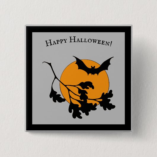 Vintages Halloween-Orange-Moon-Fliegenboot Button (Vorderseite)