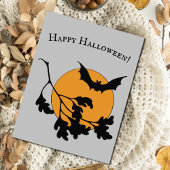Vintages Halloween-Orange-Moon-Fliegenboot Karte